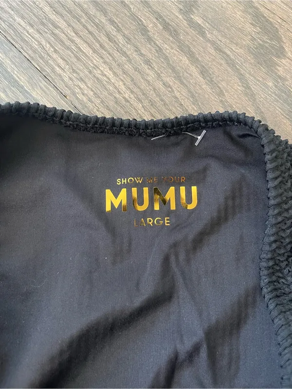 Show Me Your Mumu Sail Bikini Bottoms size Large L Black Scrunch high waist swim - Image 6