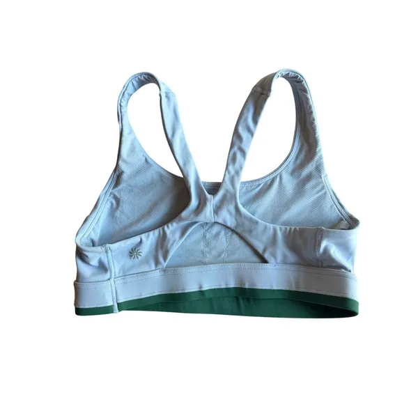 Athleta White Sports Bra Small Racerback Medium Support Workout Yoga Athletic - Image 4