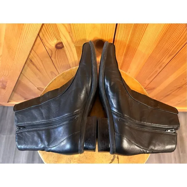 Rockport Womens Ankle Zip Boot Black Leather Size 8.5W - Image 5