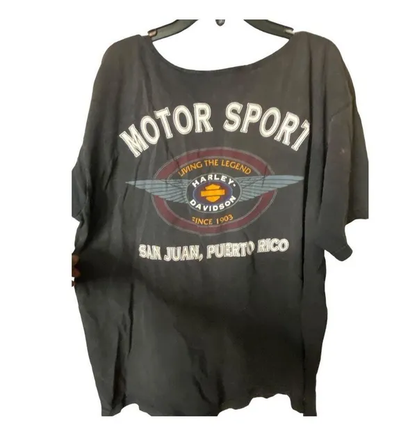 Vintage Women's Size XL Harley Davidson Motor Sport T Shirt San Juan Puerto Rico - Image 2