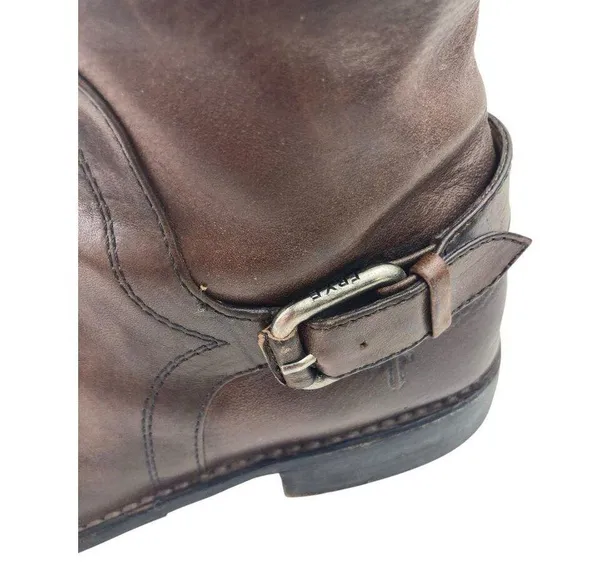Frye Shirley Booties Women’s Size 6.5 Brown Leather Ankle Zip Distressed Cowgirl - Image 8
