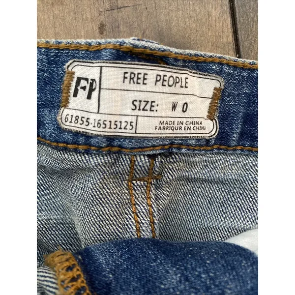 Free People Denim Mini Skirt Womens Size 0 Blue Medium Wash‎ Cotton Blend Casual - Image 7