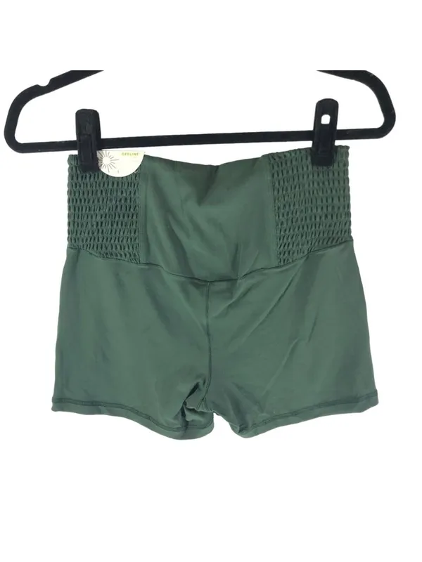 Offline By Aerie Real Me Shortie Green High-Rise Womens Shorts Size L - Image 2