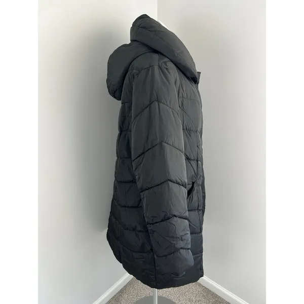 Madden Girl Black Long Hooded Puffer Winter Coat 2XL - Image 2