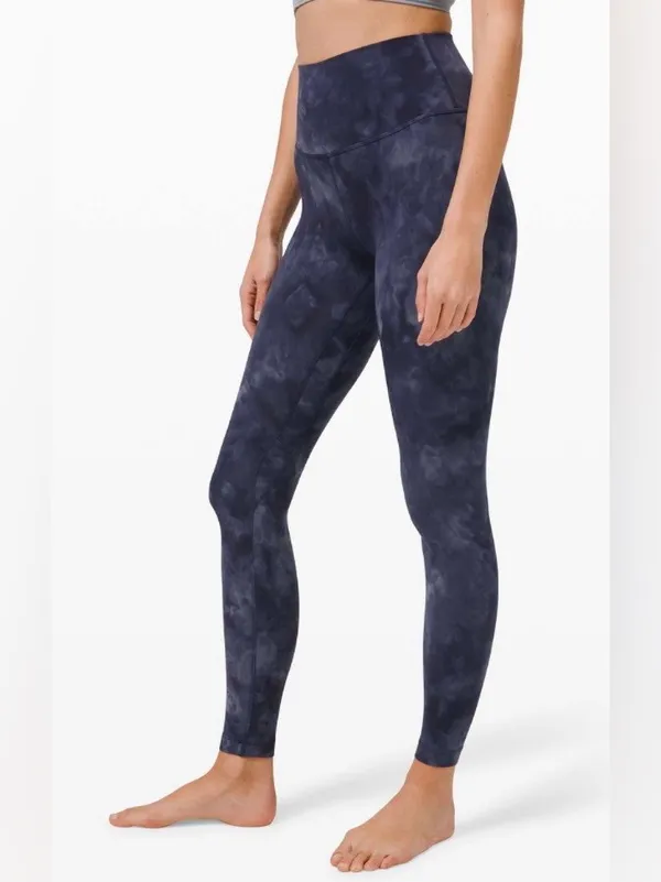 Lululemon Align High Rise 28” Pants Diamond Dye Grey Navy Blue Size 6 Leggings - Image 3