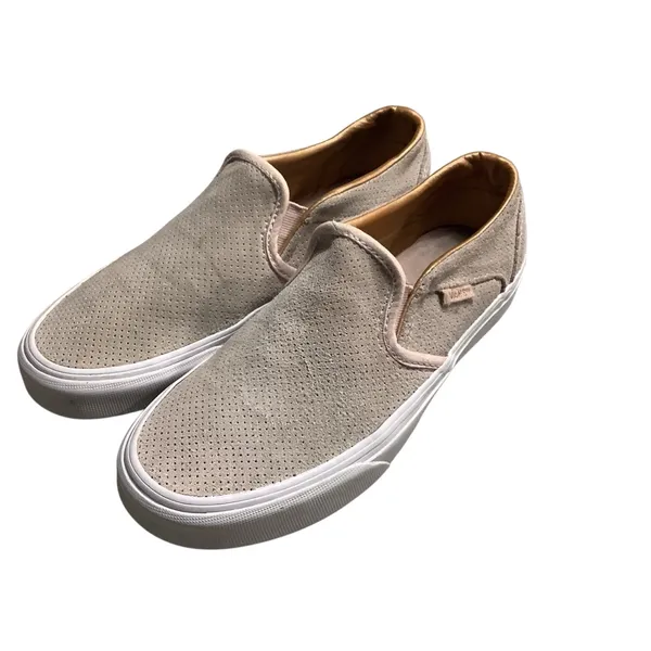Vans Women's Beige Slip-On Sneakers, Size 7 - Image 2