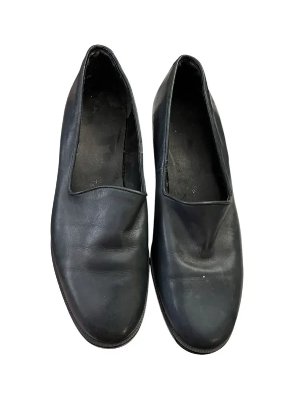 Nine West Darwin Loafer Pumps Low Block Heel Navy Black 6M - Image 4