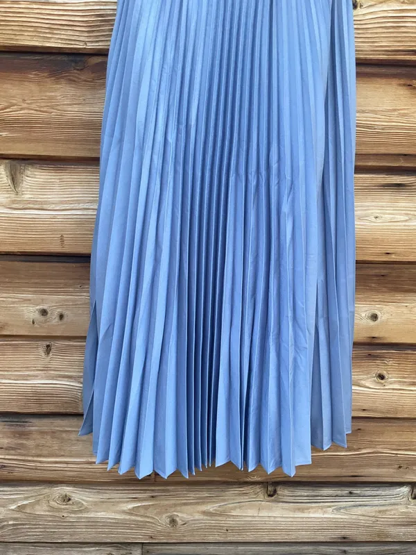 O.p.t. Few Moda Blue Size 2 ADA Pleated Strapless Midi Dress - Image 10