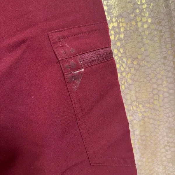 FIGS Burgundy Maroon Zamora Jogger Pants Casma Pocket Scrub Top Set XS/XXS - Image 7