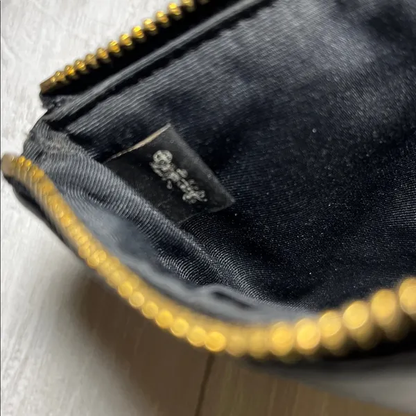 Coach Black Pouch with Gold Zipper - Image 5