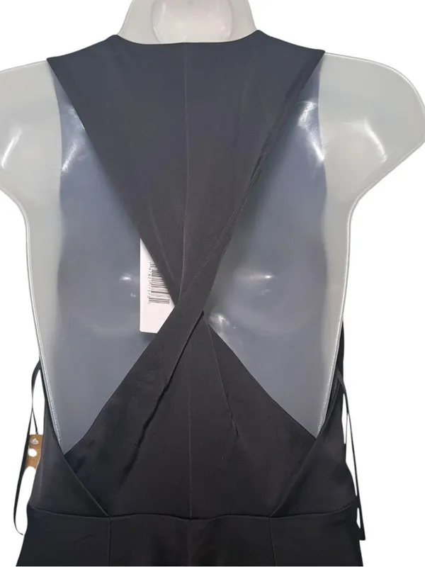 NWT o.p.t Few Moda black satin maxi gown size 10 criss cross twist - Image 7