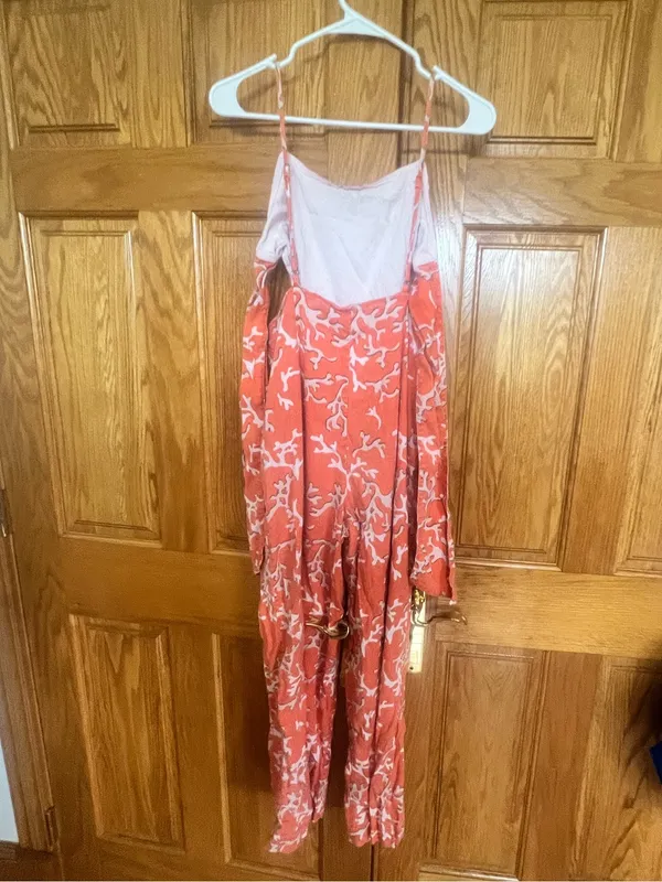 Maeve - Anthropologie - Coral-Print Spaghetti-Strap Jumpsuit - Image 6