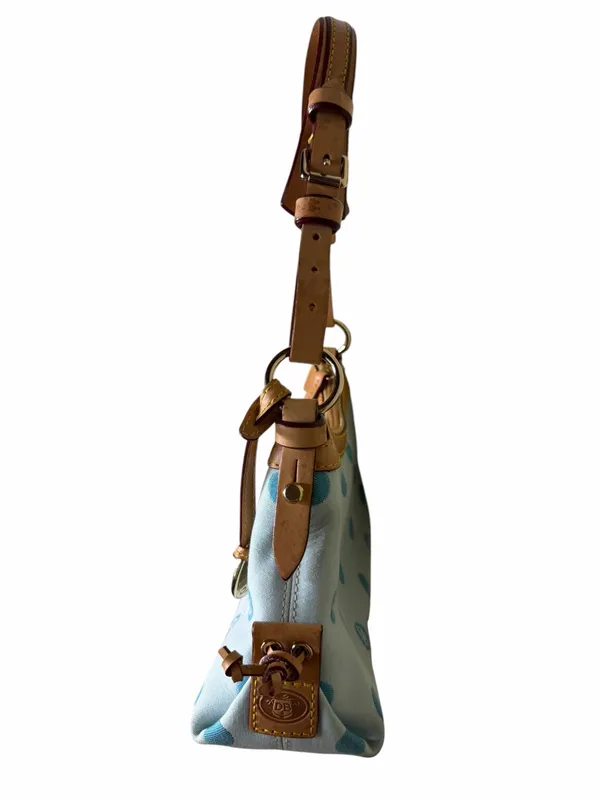 Dooney & Bourke Mini East West Slouch Bag Sky Blue Polka Dot Y2K - Image 8