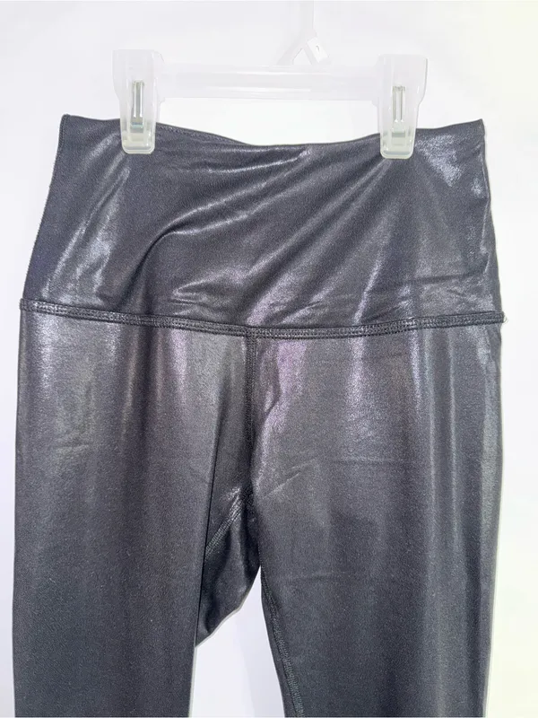 Beyond Yoga Black Shiny Shimmery High-Waist Sexy Leggings Size XS - Image 6