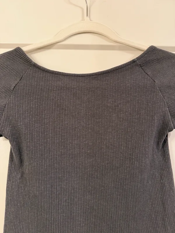 Aerie Dark Gray Ribbed Top - Image 6