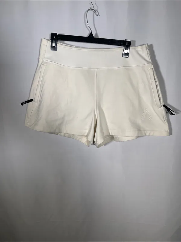 Athleta Allyson Felix Womens Cream/Off White Legend Sweatshorts Large - Image 2