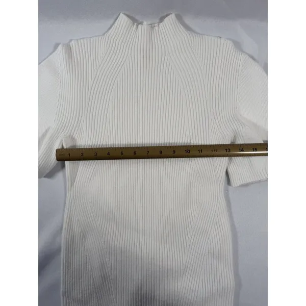 Maeve By Anthropologie Annette Short-Sleeve Mock Neck Puff-Sleeve Sweater Medium - Image 4