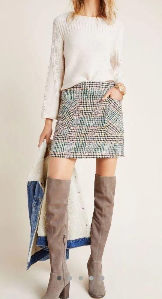 Anthropologie Plaid Knit Skirt - Image 2