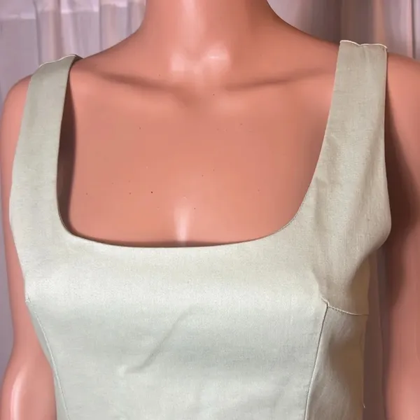 Vibe Mint Green Sleeveless Mini Dress Square Neck Back Zip Size S - Image 3