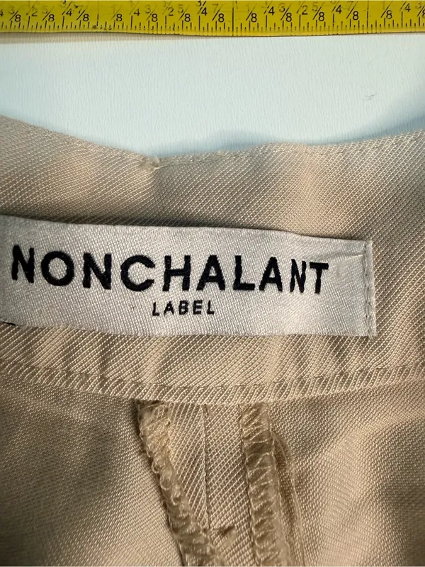 NONchalant Cream Wide-Leg High-Rise Trousers - Image 4