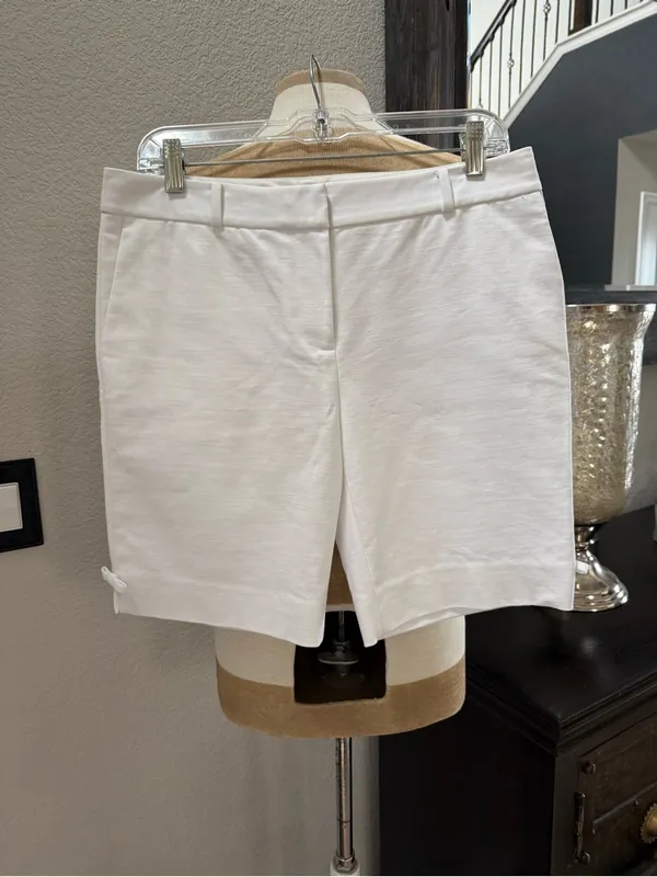 Kate Spade New York "Jackie" Bermuda Shorts white classic feminine bow 8 - Image 2