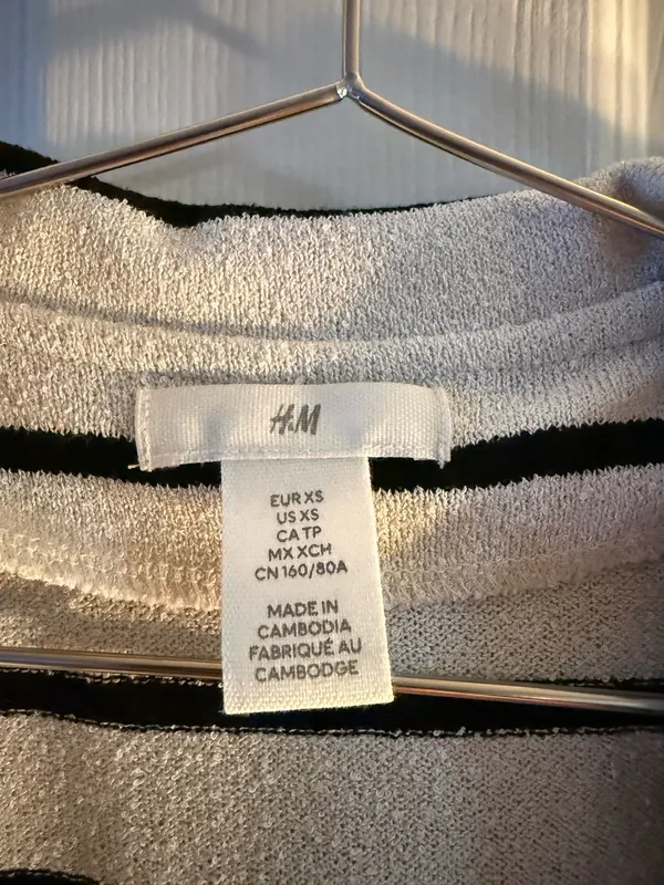 H&M Striped Knit Top Black White - Image 3