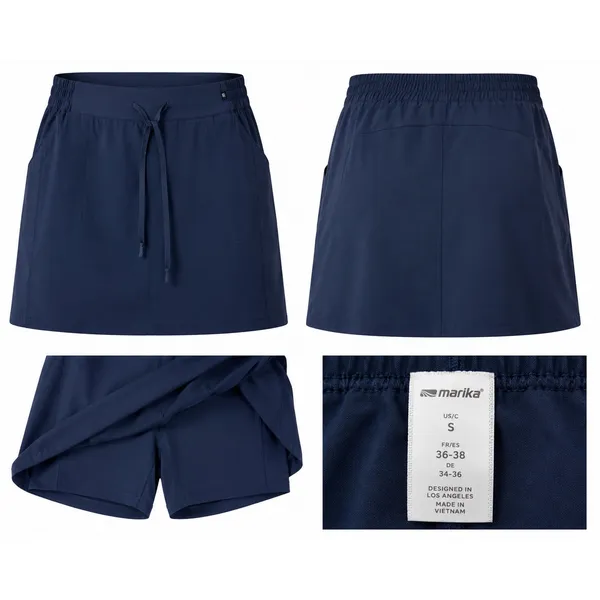 Marika Womens S Navy Athletic Skort Drawstring Golf Tennis Pickleball Activewear - Image 2