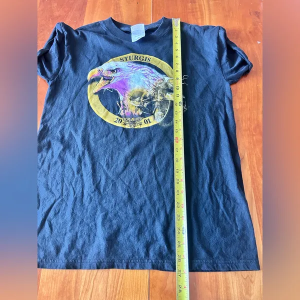 Vintage Y2K Sturgis 2001 rolled sleeve t-shirt Size Medium - Image 7