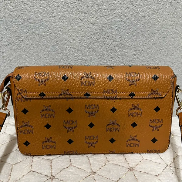 MCM Tan Logo Crossbody Bag‎ - Image 6