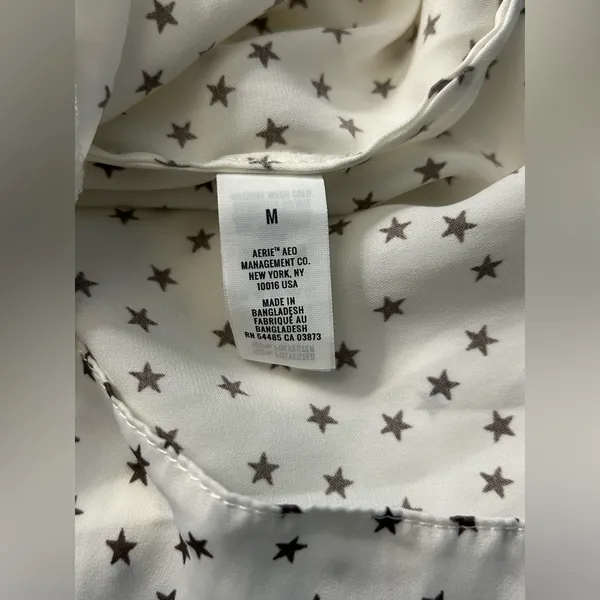 aerie Women’s White & Brown High Low Star Tank Top Sleeveless Blouse SZ MD NWT - Image 13