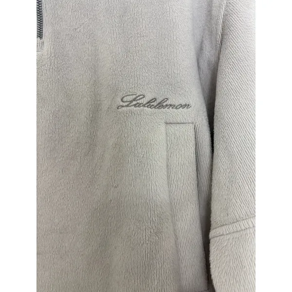 Lululemon Plush Velour Oversized Half Zip in Gray Size Small Workout Soft - Image 9
