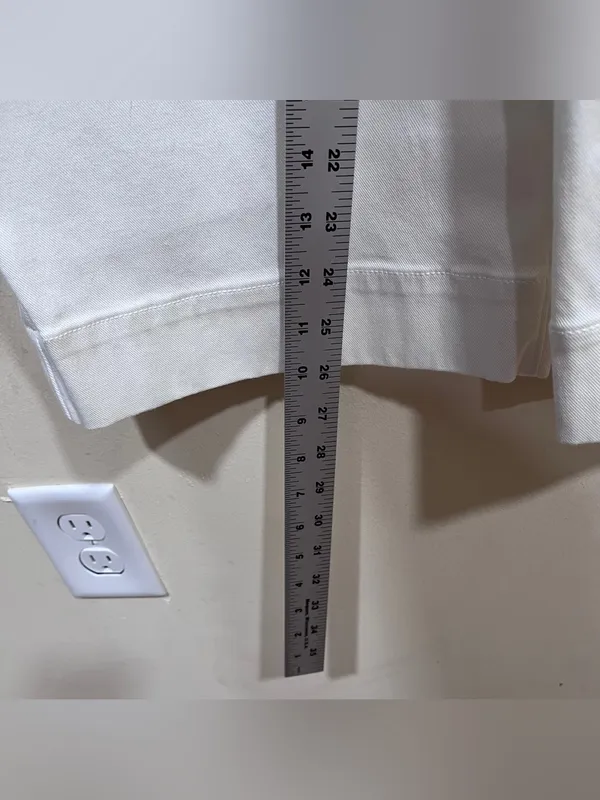 SPANX Bright White Stretch Twill Cropped Wide Leg Pants size large EUC - Image 5