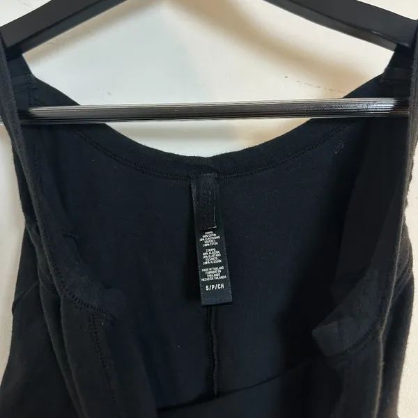SKIMS Cotton Jersey Scoop Neck Bodysuit in Soot Black Size Small - Image 3