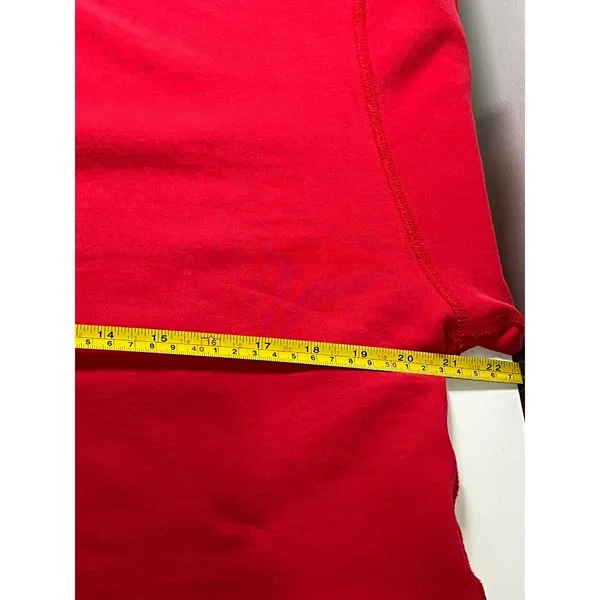 Rag & Bone JEAN Red Cropped French‎ Terry Sweatshirt Raw Hem Medium - Image 6