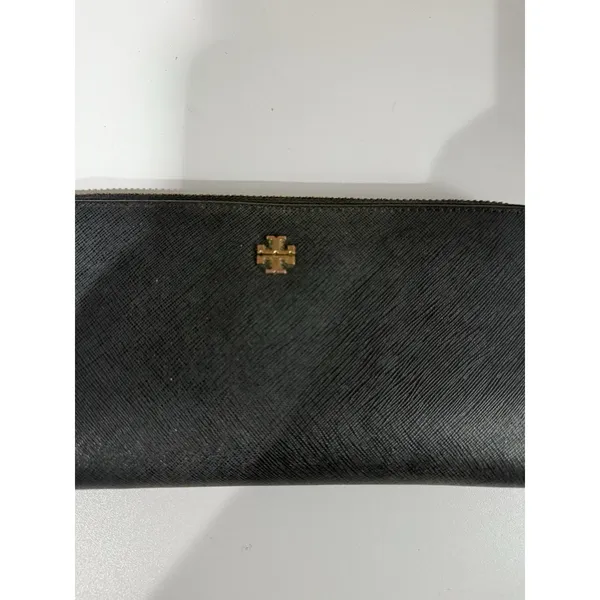 Tory Burch Black Emerson Zip‎ Passport Continental Wallet K - Image 4