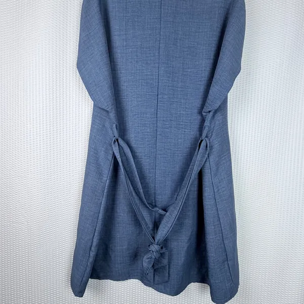 Women's‎ Denim Blue Split V-Neck Cap Sleeve Back Tie Tunic Dress 2XL Plus Size - Image 6