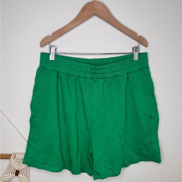 NWT Sweaty Betty Sweat Shorts After Class High Waisted Slim Short Green Sweats - Image 4