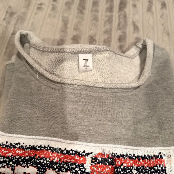 Oregon State Beavers‎ Sequin Flip Crop Sweatshirt Gray XL - Image 5