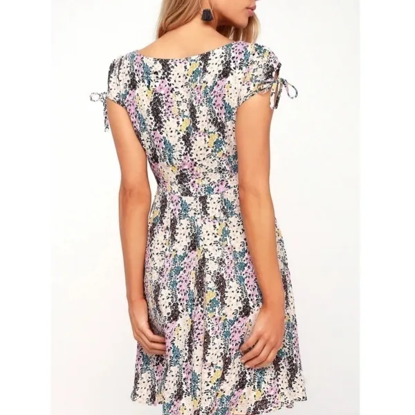 Free People Women's Miss Right Mini Dress Floral Cut Outs Size M - Image 2