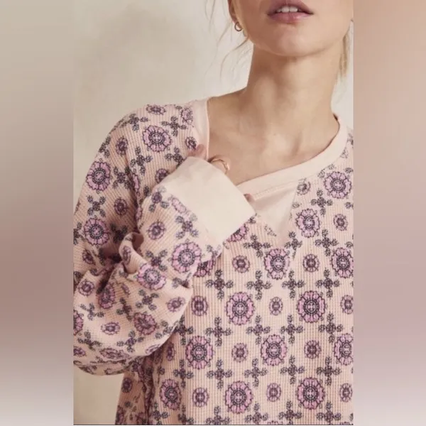 Free People Intimately Women’s‎ Early Night Thermal Floral Top Size S - Image 10