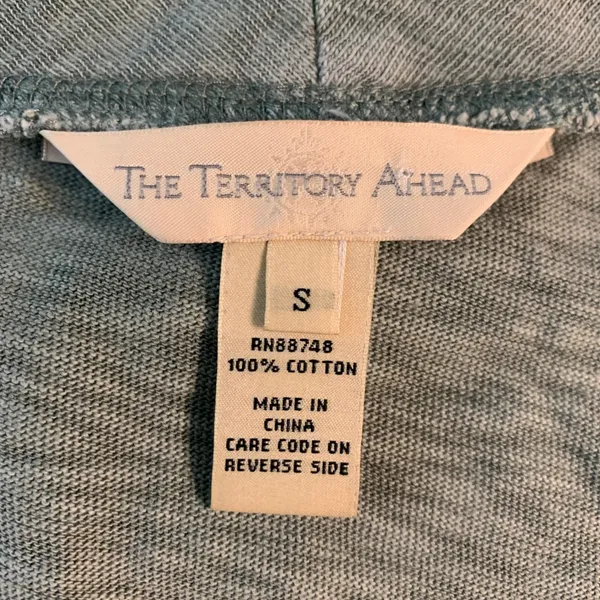 The Territory Ahead Sage Green Cotton Button Front Midi‎ Dress Women's Size S - Image 3