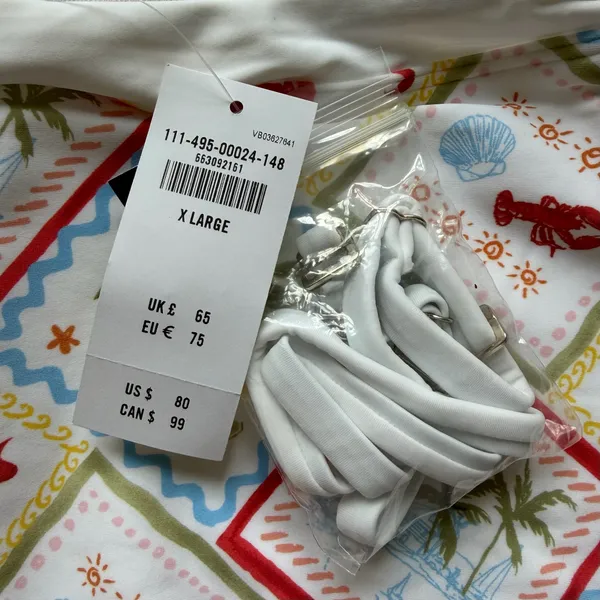 NWT Abercrombie & Fitch Marina Tile Print One Piece Swimsuit in White - XL - Image 8