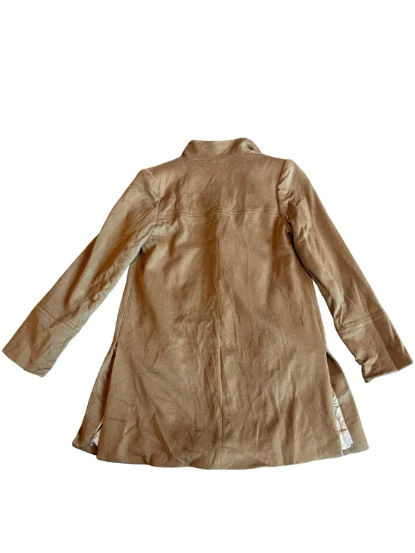 Fleurette Camel Coat Jacket Button - Image 10