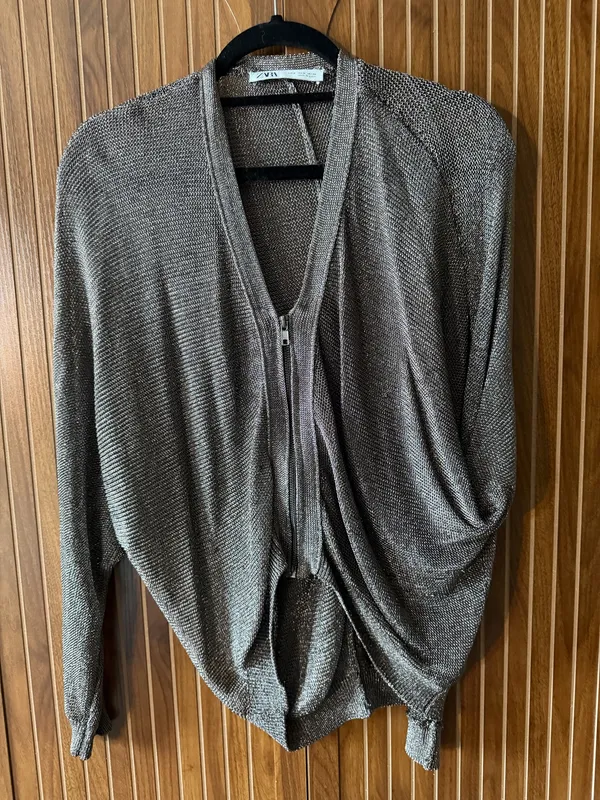 Zara copper mesh zipper top - Image 2
