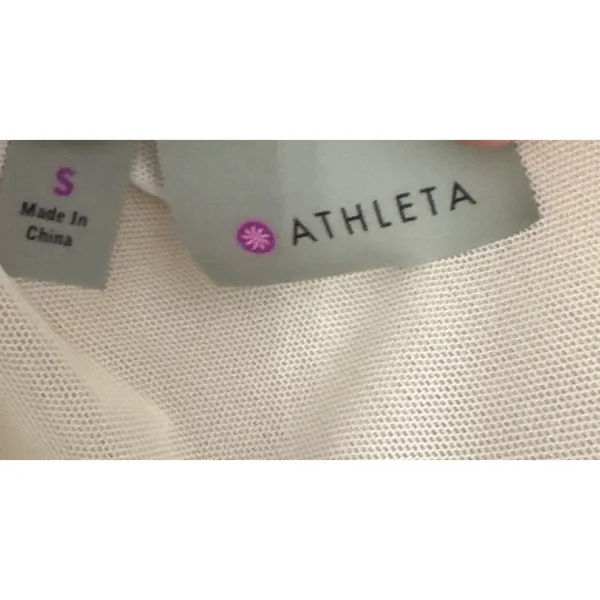 Athleta Colorblock Mini Athletic Swim Dress Black White Built-in Bra Lycra Small - Image 4