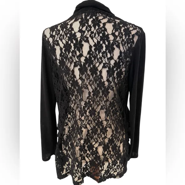 Vintage y2k wet seal black lace cardigan Whimsigoth Fairygrunge Med Large USA - Image 2