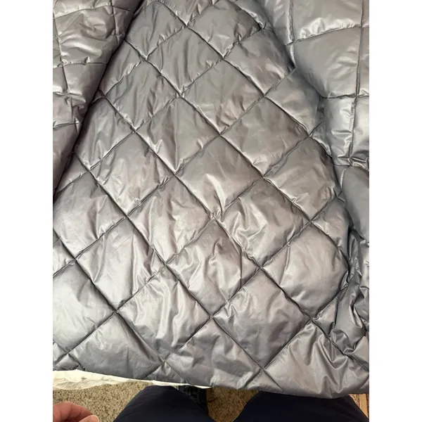 Size Large Tall Banana Republic Dark Blue Quilted Jacket Coat Reversible - Image 3