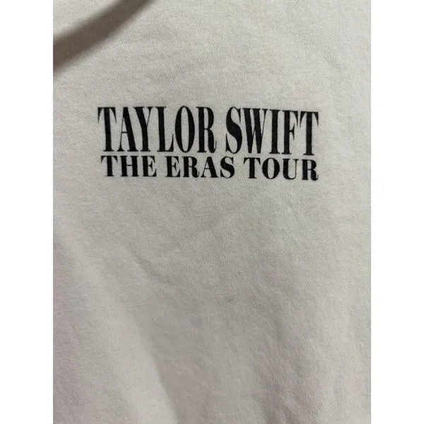 Taylor Swift The Eras Tour Hoodie‎ Concert Pullover Sweatshirt Cream Size Large - Image 8