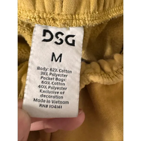 DSG Mustard Yellow Joggers Men’s Medium Drawstring Sweatpants Casual Lounge Pant - Image 4
