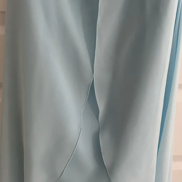 David’s Bridal Strapless Chiffon Gown Blue Size 10 - Image 4